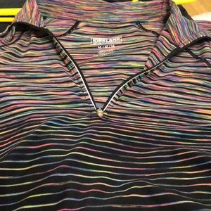 Kirkland 1/4 zip athletic top, multicolor long sleeve, M